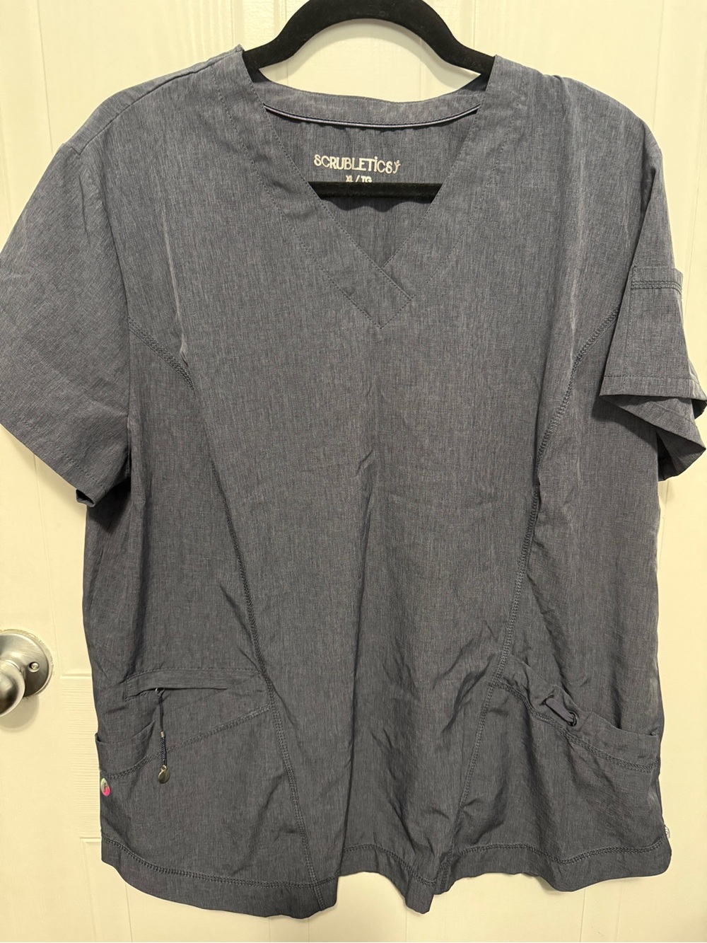 Women’s V-Neck Medical Scrub Top in Slate Grey